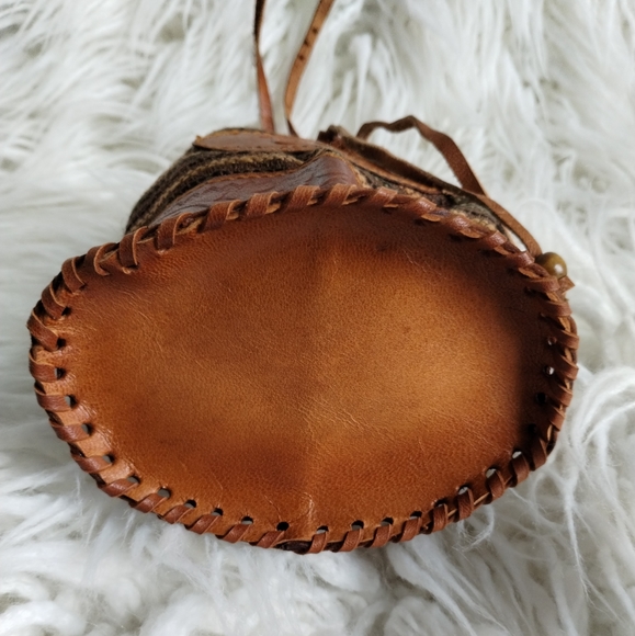 Boho Mini Crossbody bag Leather Fabric UCI - Picture 3 of 11